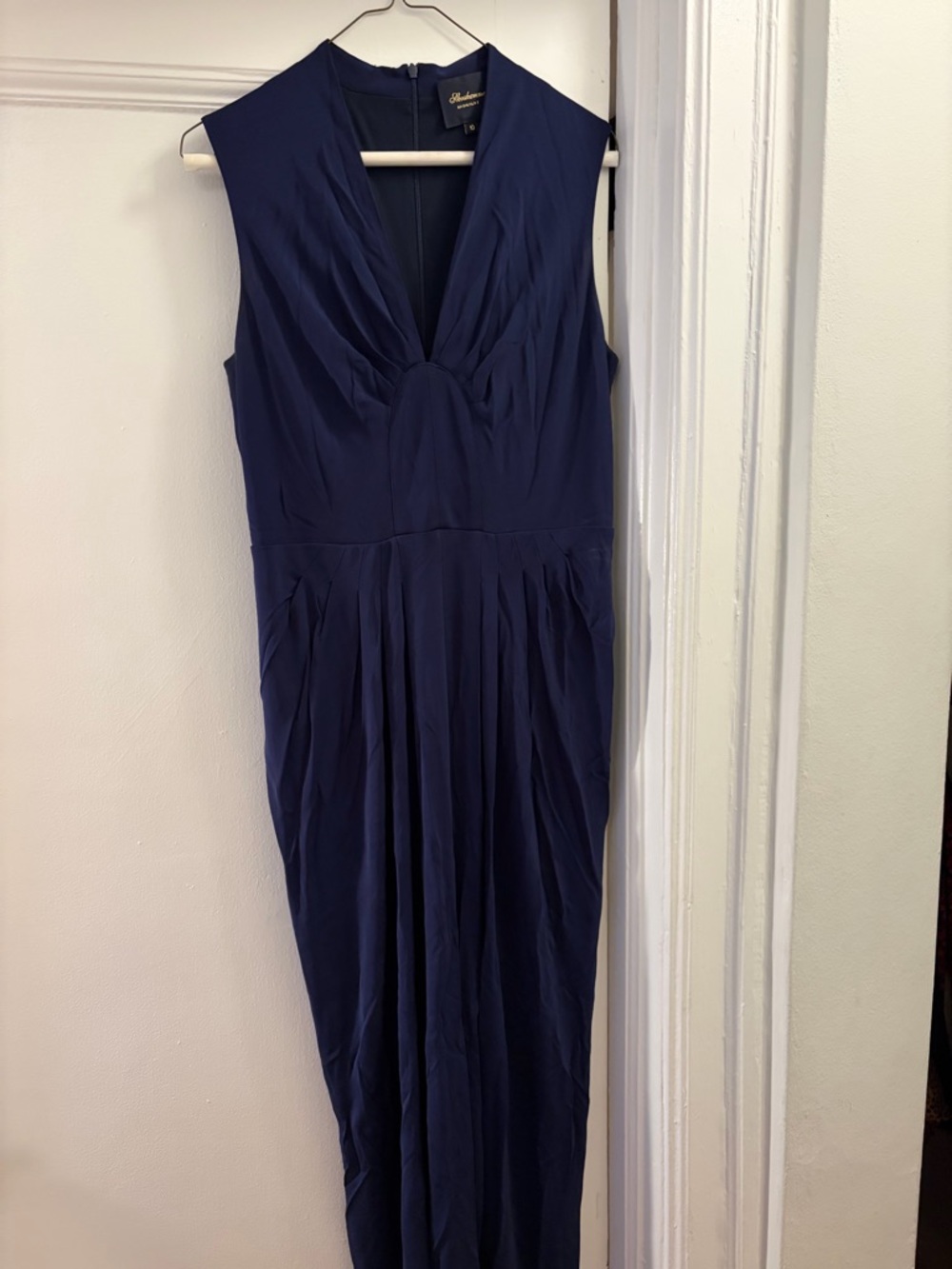 Shoshanna Deep Navy Sleeveless V-Neck Maxi Dress
